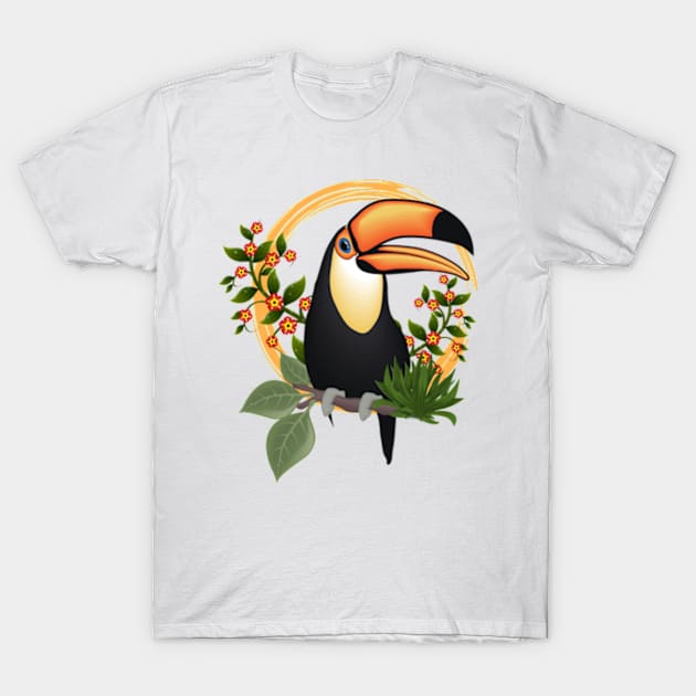 tropical floral toucan T-Shirt by Natural Vibes 